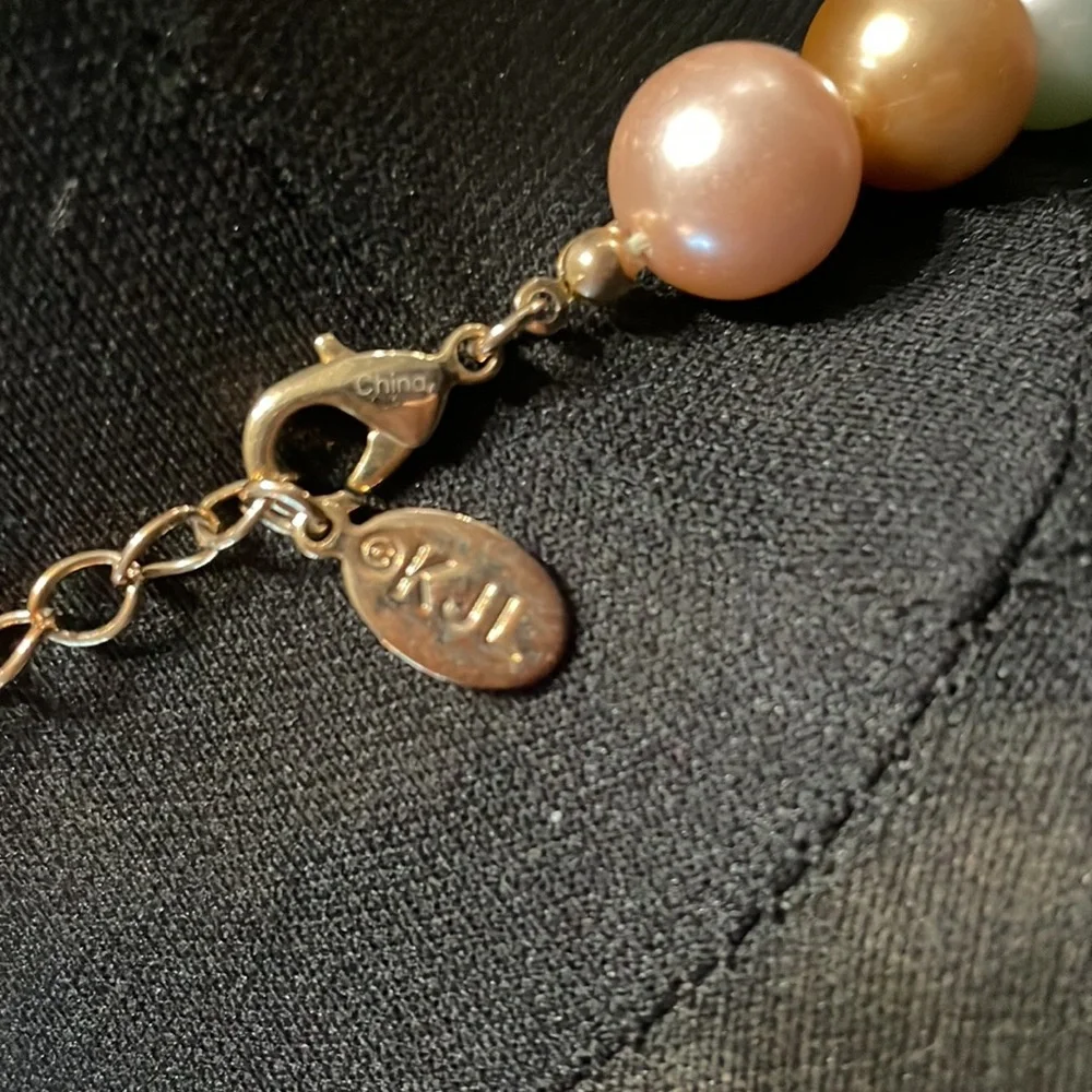 Kenneth Jay Lane Designer 2009 Ingural Multi -Pearl Necklace women Vintage - Picture 2 of 8